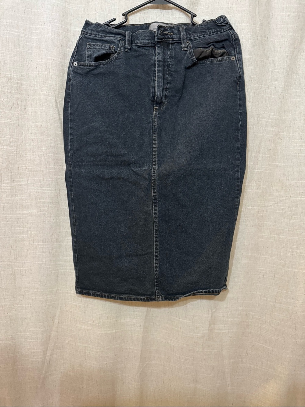 Black Denim Pencil Skirt